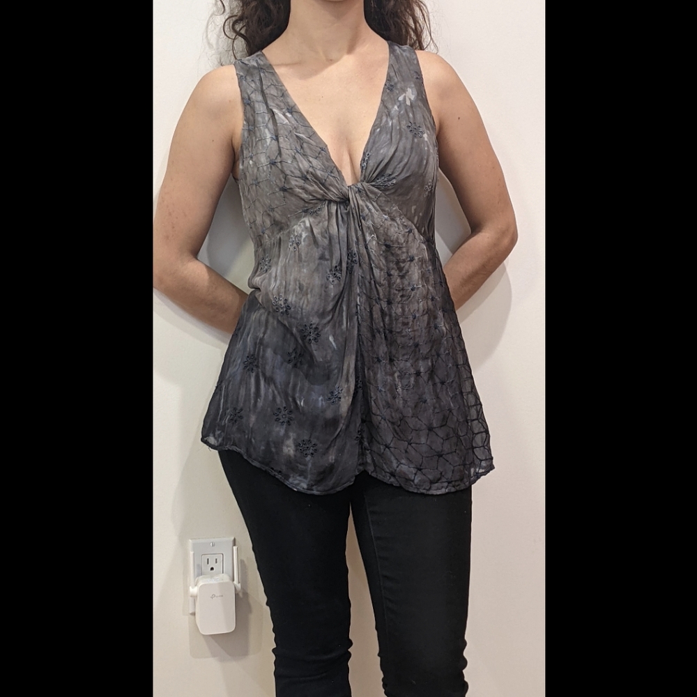 Acid wash tunic tank top